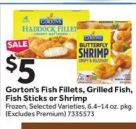 Gorton's Fish Fillets, Grilled Fish, Fish Sticks or Shrimp