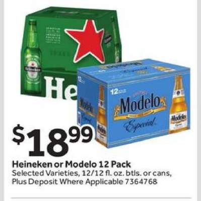 Heineken or Modelo 12 Pack