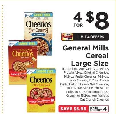 General Mills Cereal Large Size