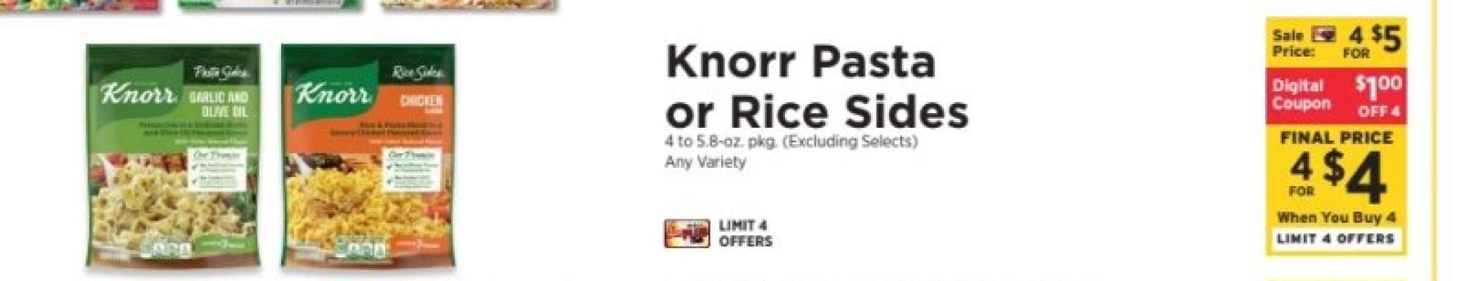 Knorr Pasta or Rice Sides
