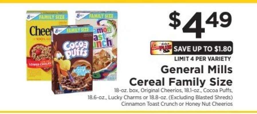 General Mills Cereal Family Size