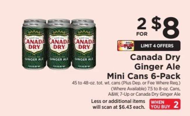 Canada Dry Ginger Ale Mini Cans 6-Pack
