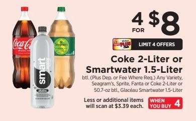 Coke 2-Liter or Smartwater 1.5-Liter