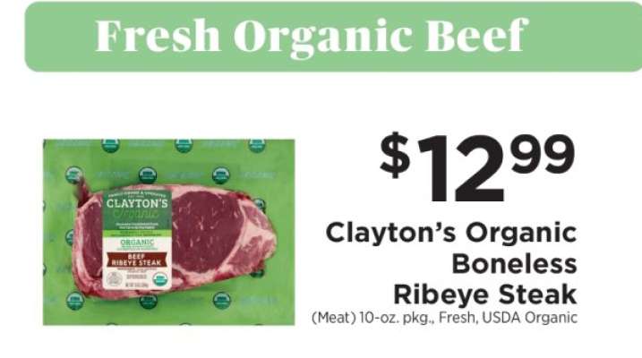 Clayton’s Organic Boneless Ribeye Steak