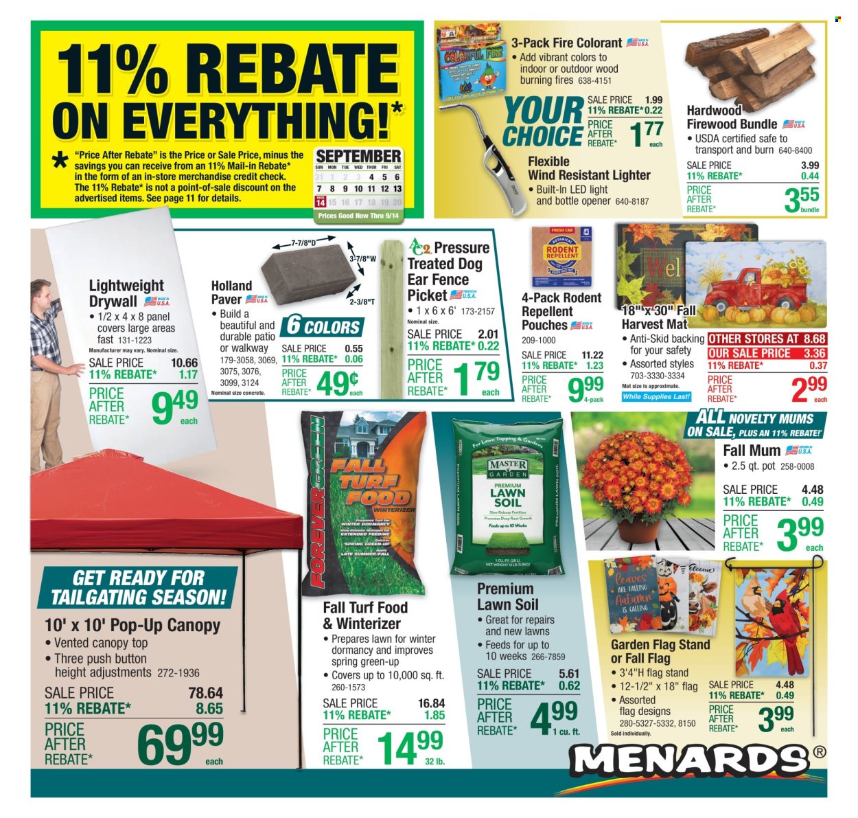 Menards ad - 09/04/2025 - 09/14/2025. Page 1