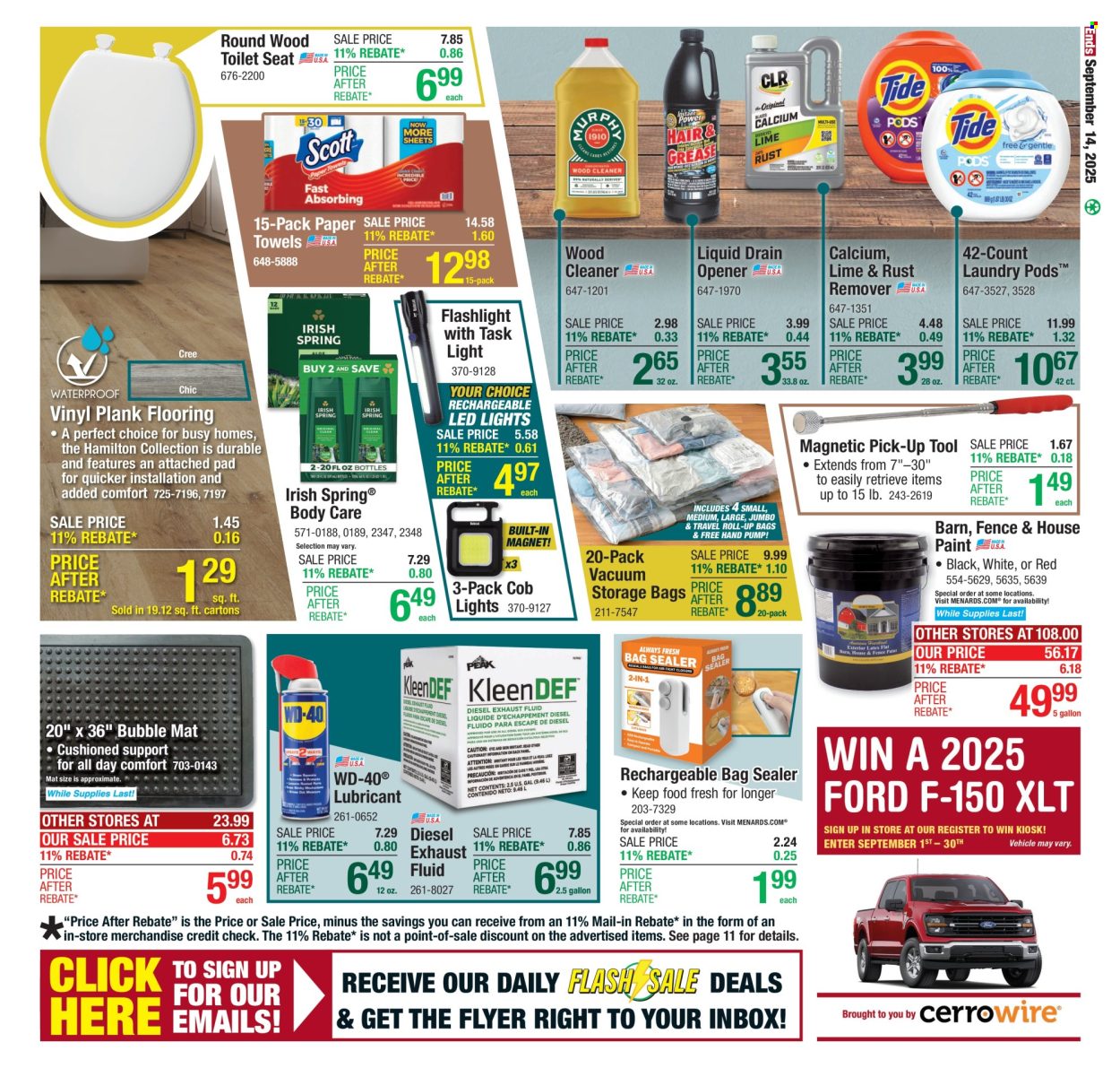 Menards ad - 09/04/2025 - 09/14/2025. Page 20