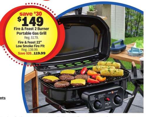 Fire & Feast 2 Burner Portable Gas Grill