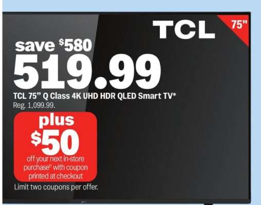 TCL 75” Q Class 4K UHD HDR QLED Smart TV