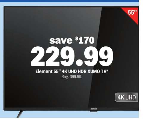 Element 55" 4K UHD HDR Xumo TV*
