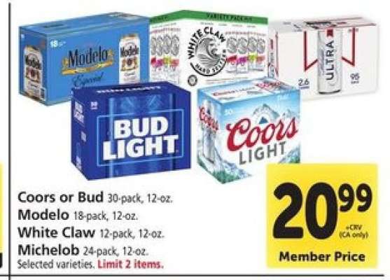 Coors or Bud, Modelo, White Claw, Michelob