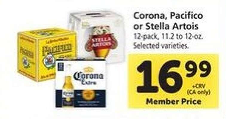 Corona, Pacifico or Stella Artois