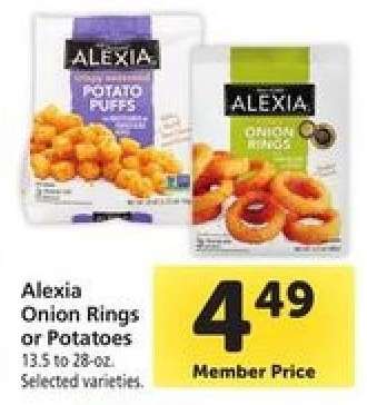 Alexia Onion Rings or Potatoes