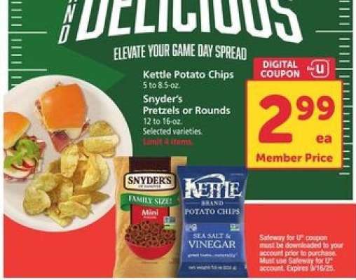 Kettle Potato Chips / Snyder's Pretzels or Rounds