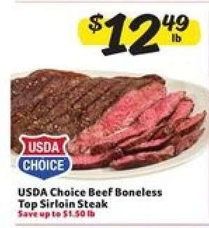 USDA Choice Beef Boneless Top Sirloin Steak