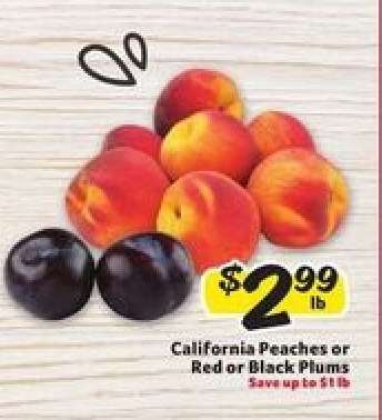 California Peaches or Red or Black Plums