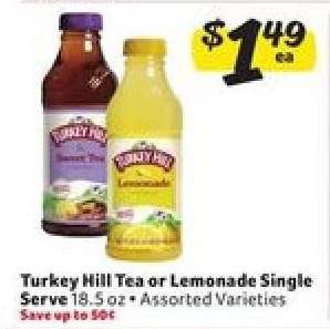 Turkey Hill Tea or Lemonade Single Serve