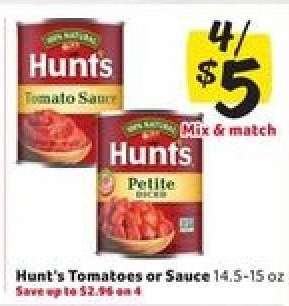 Hunt's Tomatoes or Sauce