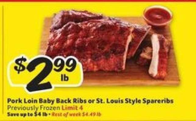 Pork Loin Baby Back Ribs or St. Louis Style Spareribs