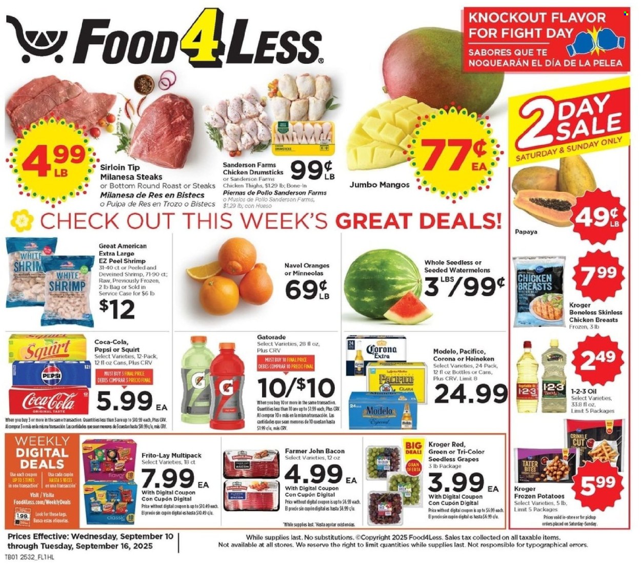 Food 4 Less ad - 09/10/2025 - 09/16/2025. Page 1