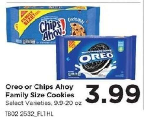 Oreo or Chips Ahoy Family Size Cookies