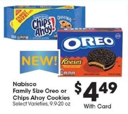 Nabisco Family Size Oreo or Chips Ahoy! Cookies*