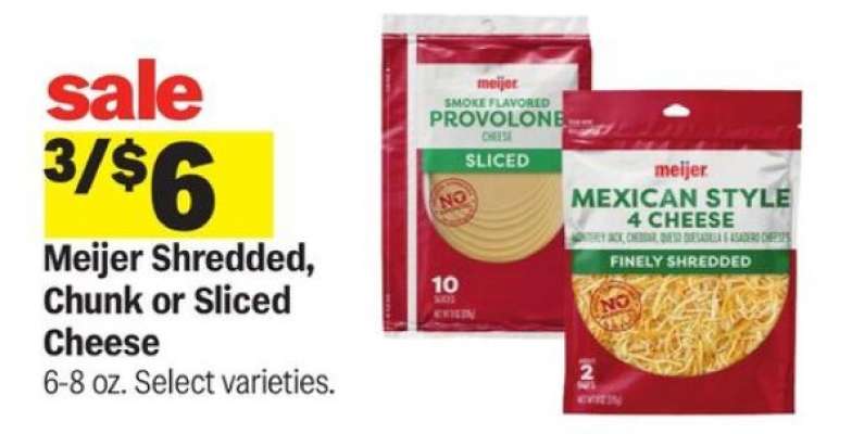 Meijer Shredded, Chunk or Sliced Cheese