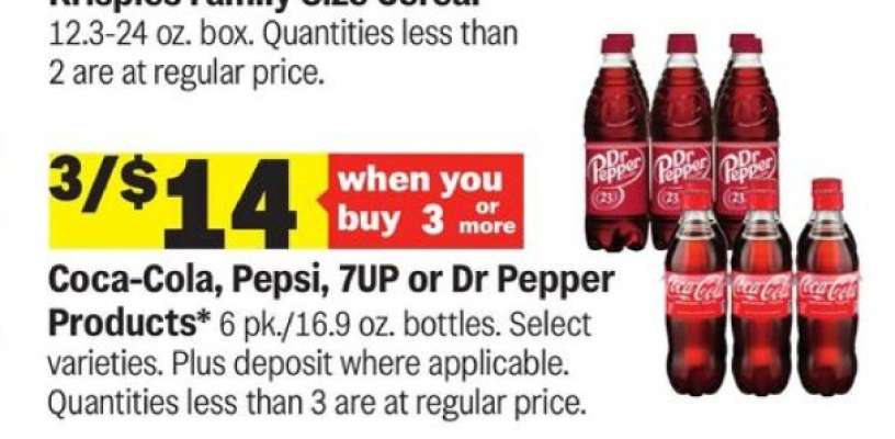 Coca-Cola, Pepsi, 7UP or Dr Pepper Products*