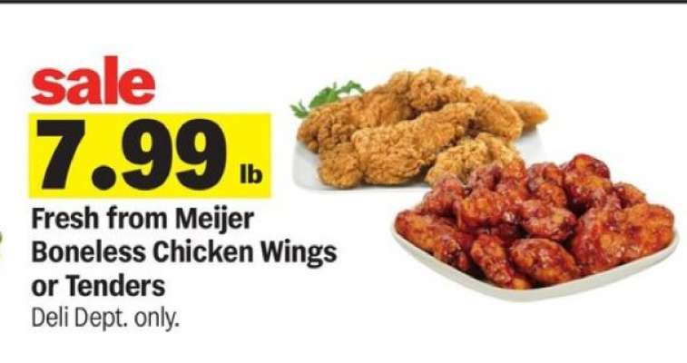 Fresh from Meijer Boneless Chicken Wings or Tenders
