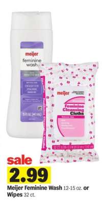 Meijer Feminine Wash or Wipes