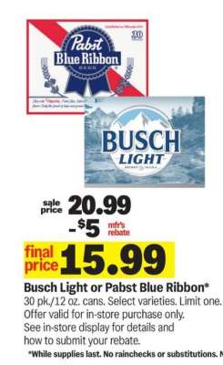 Busch Light or Pabst Blue Ribbon