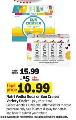 Nutrl Vodka Soda or Sun Cruiser Variety Pack