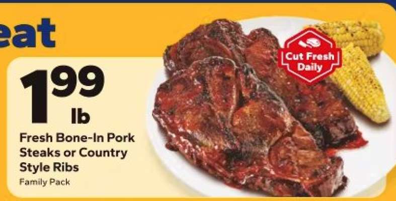 Fresh Bone-In Pork Steaks or Country Style Ribs