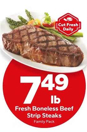 Fresh Boneless Beef Strip Steaks