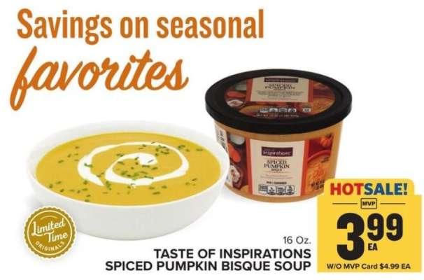 Taste of Inspirations Spiced Pumpkin Bisque Soup