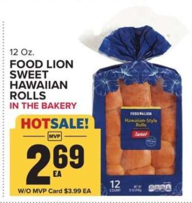 Food Lion Sweet Hawaiian Rolls