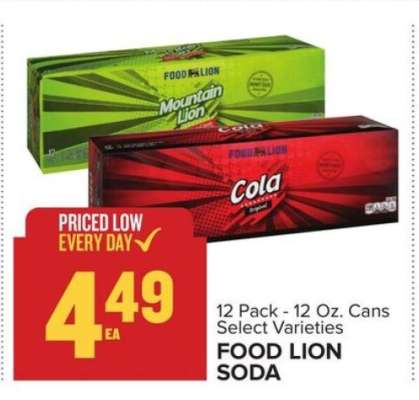 FOOD LION SODA