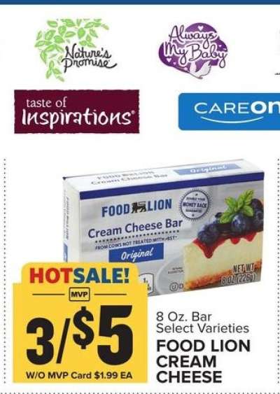 Food Lion Cream Cheese