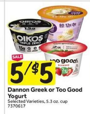 Dannon Greek or Too Good Yogurt