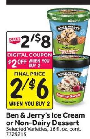 Ben & Jerry's Ice Cream or Non-Dairy Dessert