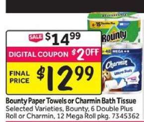 Bounty Paper Towels or Charmin Bath Tissue