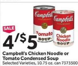 Campbell's Chicken Noodle or Tomato Condensed Soup