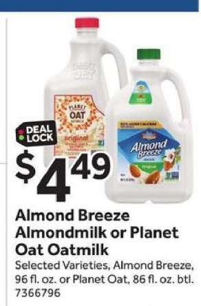 Almond Breeze Almondmilk or Planet Oat Oatmilk