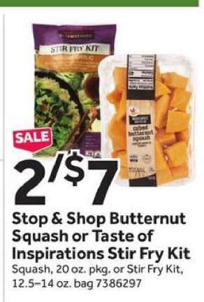 Stop & Shop Butternut Squash or Taste of Inspirations Stir Fry Kit