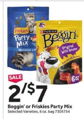 Beggin' or Friskies Party Mix
