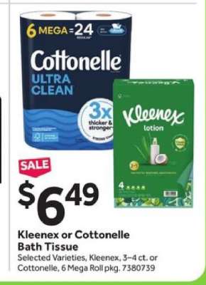 Kleenex or Cottonelle Bath Tissue