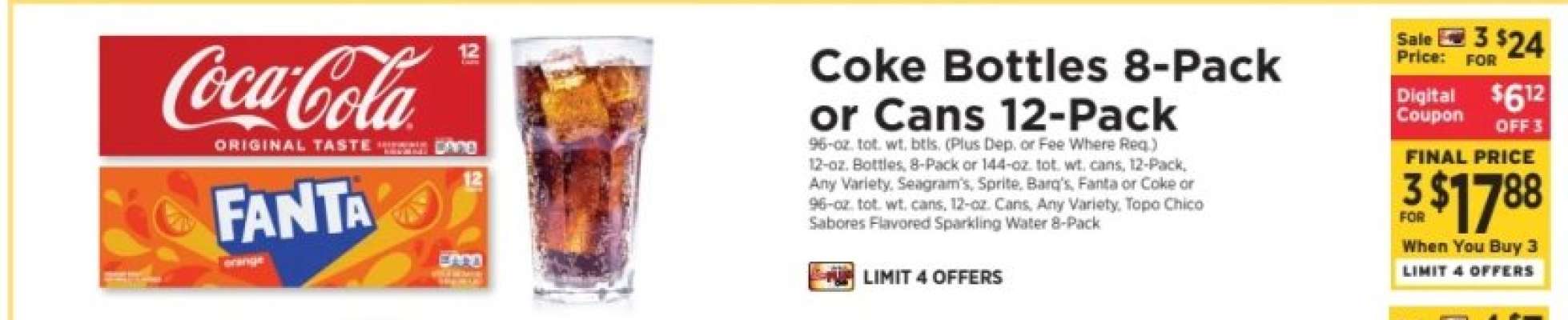 Coke Bottles 8-Pack or Cans 12-Pack
