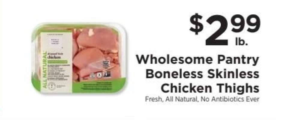 Wholesome Pantry Boneless Skinless Chicken Thighs