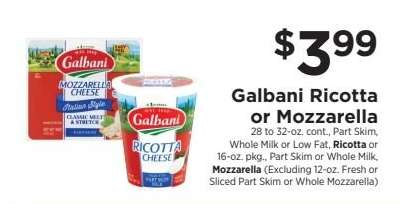 Galbani Ricotta or Mozzarella