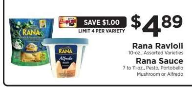 Rana Ravioli / Rana Sauce