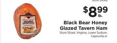 Black Bear Honey Glazed Tavern Ham